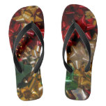 Christmas Bows Colorful Festive Holiday Flip Flops