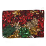 Christmas Bows Colorful Festive Holiday Golf Towel