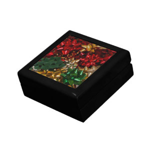 Christmas Bows Colorful Festive Holiday Keepsake Box