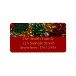 Christmas Bows Colorful Festive Holiday Label