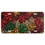 Christmas Bows Colorful Festive Holiday License Plate