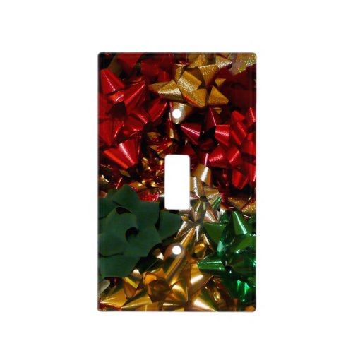 Christmas Bows Colorful Festive Holiday Light Switch Cover