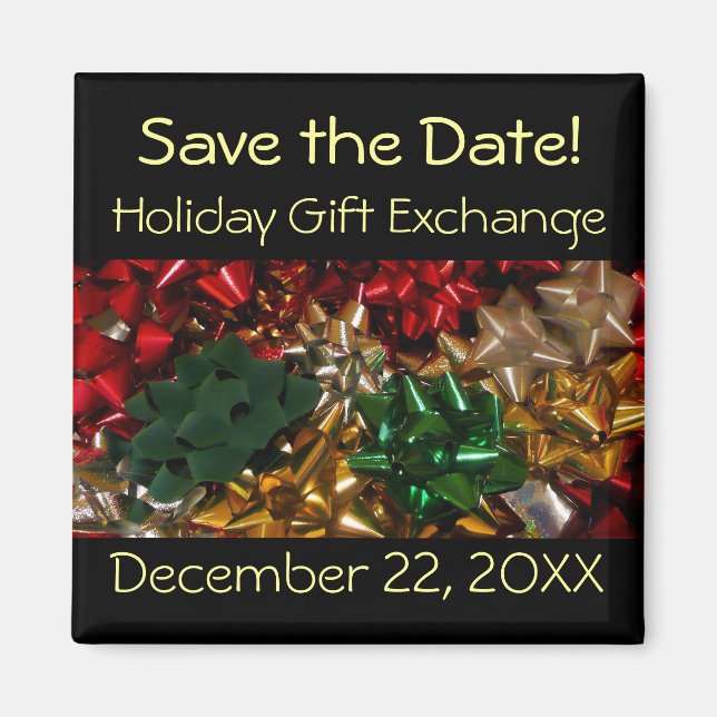 Christmas Bows Colorful Festive Holiday Magnet (Front)