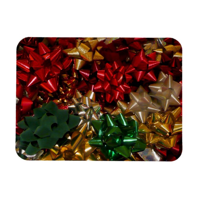 Christmas Bows Colorful Festive Holiday Magnet (Horizontal)