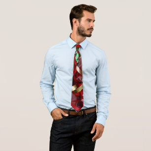 Christmas Bows Colorful Festive Holiday Neck Tie