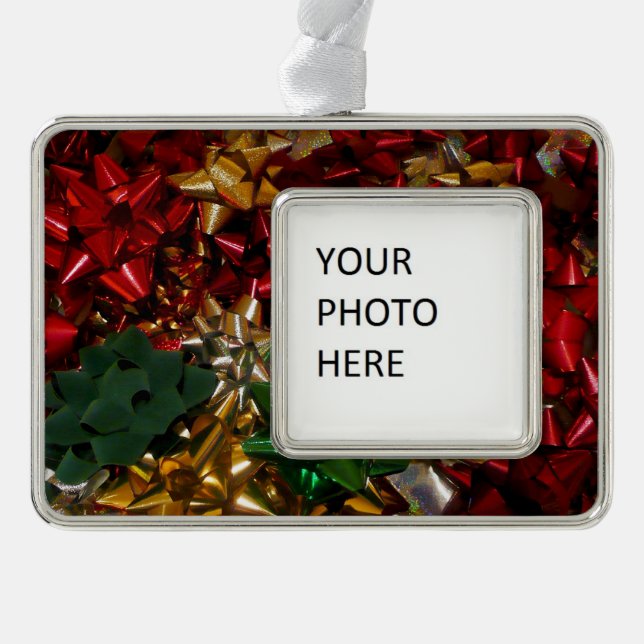 Christmas Bows Colorful Festive Holiday Ornament (Front)