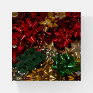 Christmas Bows Colorful Festive Holiday Paperweight