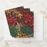 Christmas Bows Colorful Festive Holiday Pocket Folder