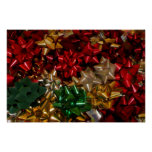 Christmas Bows Colorful Festive Holiday Poster