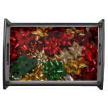 Christmas Bows Colorful Festive Holiday Serving Tray