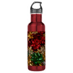 Christmas Bows Colorful Festive Holiday Stainless Steel Water Bottle