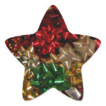 Christmas Bows Colorful Festive Holiday Star Sticker