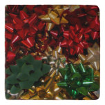 Christmas Bows Colorful Festive Holiday Trivet