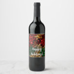 Christmas Bows Colorful Festive Holiday Wine Label