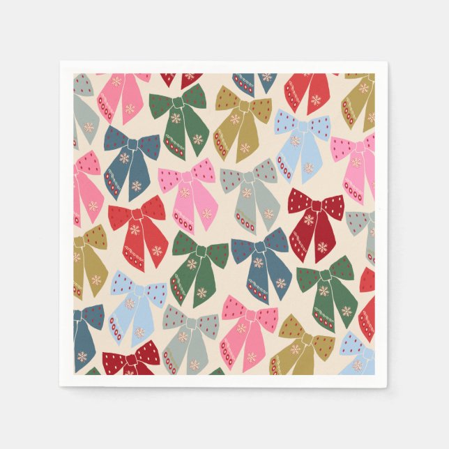 Christmas Bows Coquette Napkins (Front)