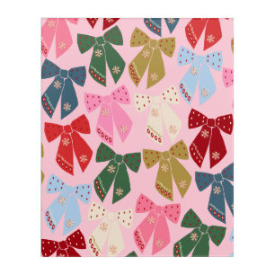 Christmas Bows Coquette Pink Acrylic Print