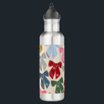 Christmas Bows Coquette Stainless Steel Water Bottle<br><div class="desc">Christmas Bows - Coquette Ribbons.</div>