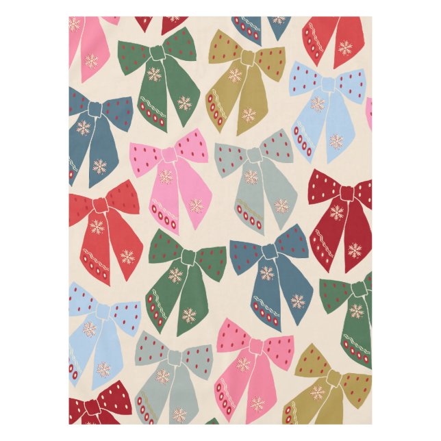 Christmas Bows Coquette Tablecloth (Front)