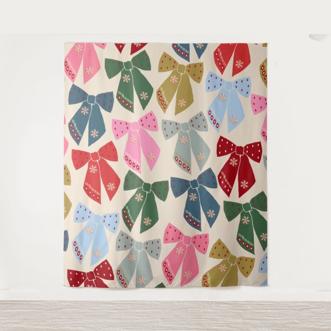 Christmas Bows Coquette Tapestry (Front)