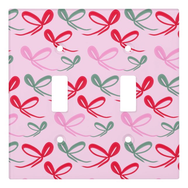 Christmas Bows Reversible Color Light Switch Cover (Front)