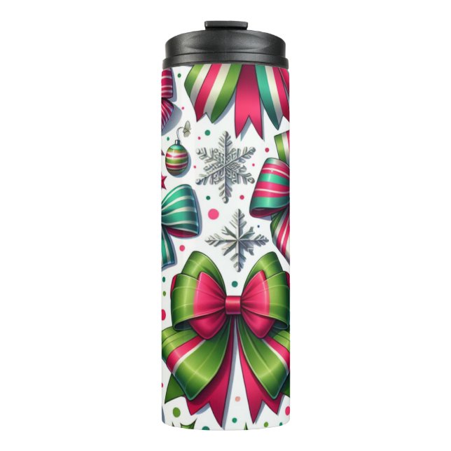 Christmas Bows Tumbler – Festive Gift for Women (Front)