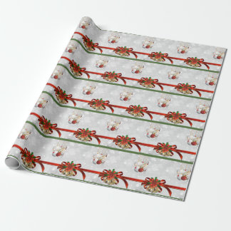 Christmas bows wrapping paper