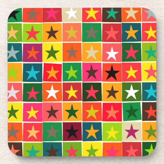christmas boxed stars beverage coaster (Front)