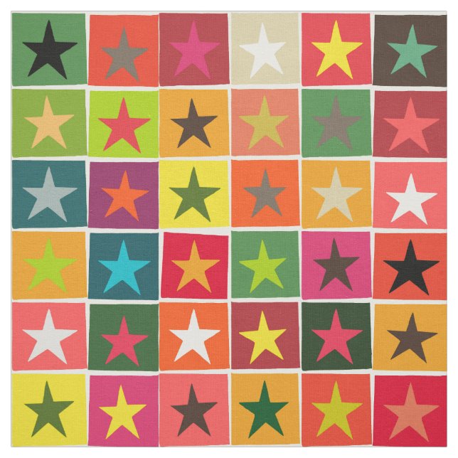 christmas boxed stars fabric (Swatch)