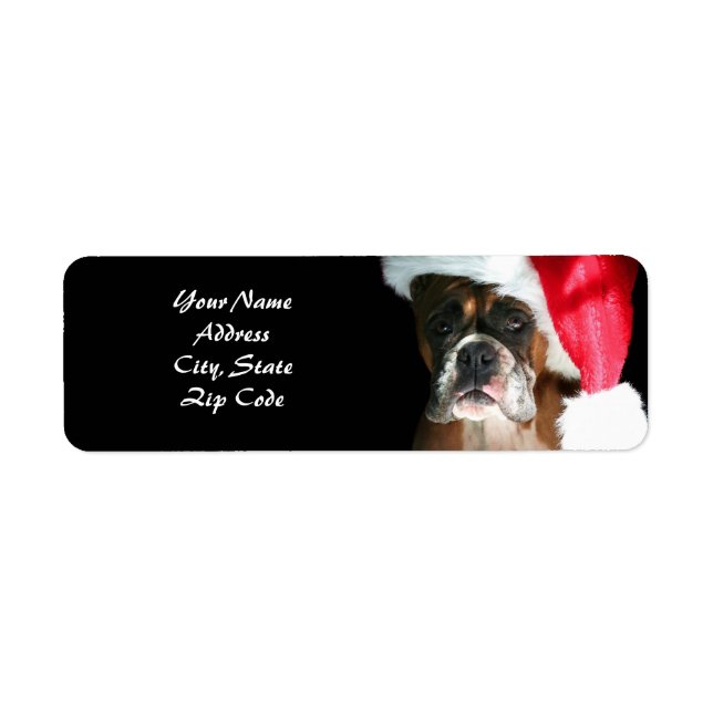 Christmas Boxer Dog Address Labels (Front)