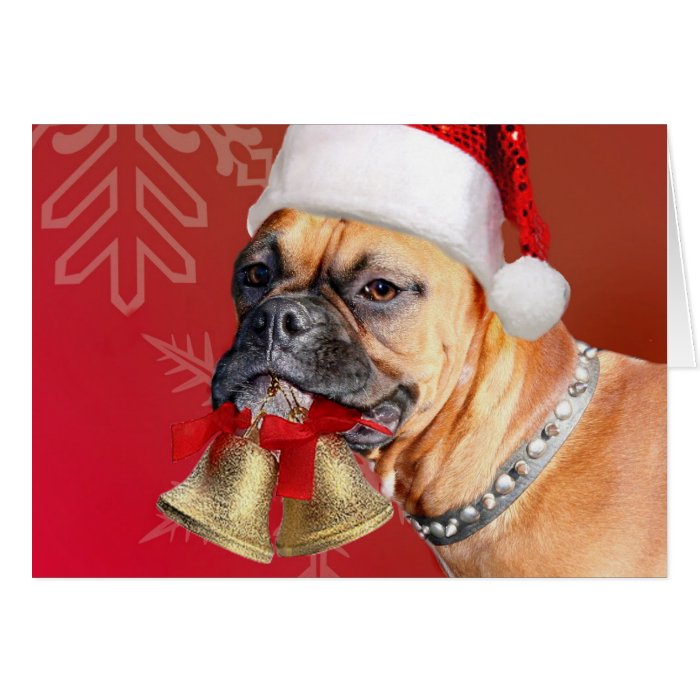 Christmas Boxer dog Greeting Cards