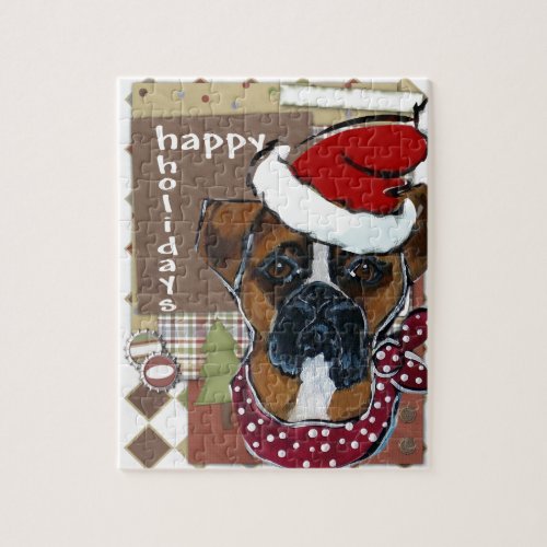 CHRISTMAS BOXER DOG JIGSAW PUZZLE