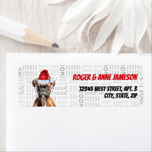 Christmas Boxer Dog Lover Holiday Address Label