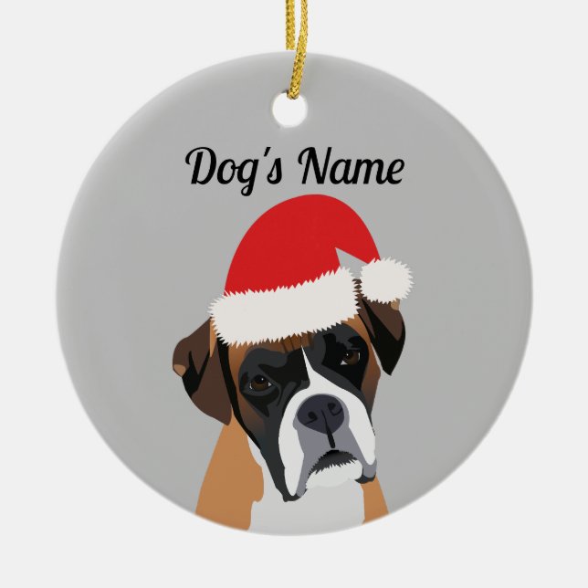 Christmas Boxer Dog Ornament (Front)