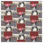 Christmas Boxer dog  pattern Fabric