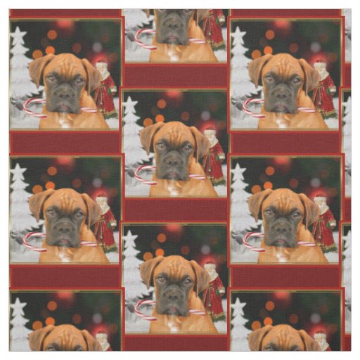 Christmas Boxer dog  pattern Fabric