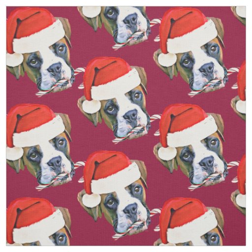 Christmas Boxer dog  pattern Fabric