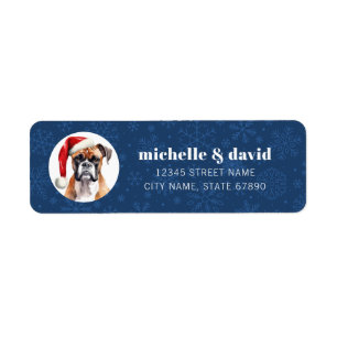 Christmas Boxer Dog Return Address Labels