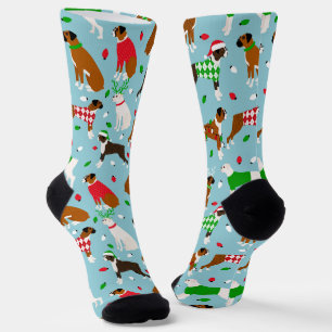 Christmas Boxer Dog Socks