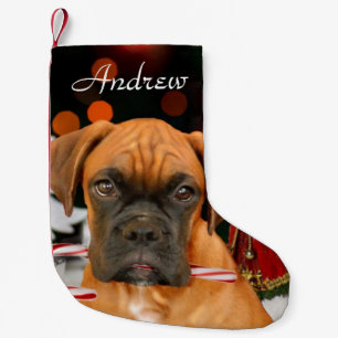 Christmas Boxer dog stocking