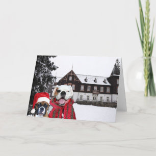 Christmas Boxer Dogs greeting card