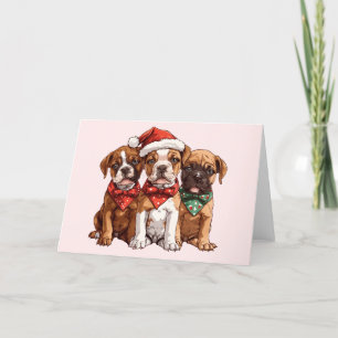 Christmas Boxer Dogs Holiday Card
