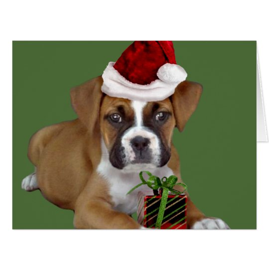 christmas boxer dog statue