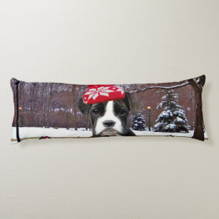 boxer christmas pillow