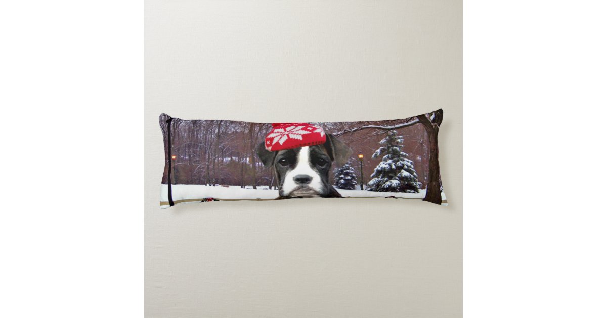 boxer christmas pillow