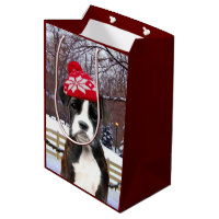 Christmas boxer puppy Gift Bag