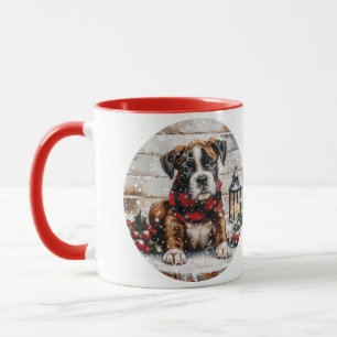 Christmas Boxer Puppy Mug