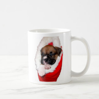 Christmas boxer puppy mug