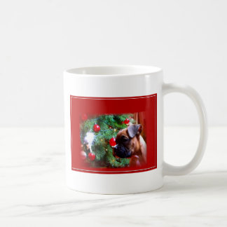 Christmas boxer puppy mug