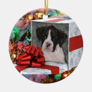 Christmas Boxer puppy ornament