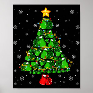 Christmas Boxing Srts Lover Xmas Tree Lights Paj T Poster